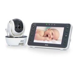Babyfoon met camera en 5"" kleurenscherm Alecto DVM200XL Wit-Antraciet